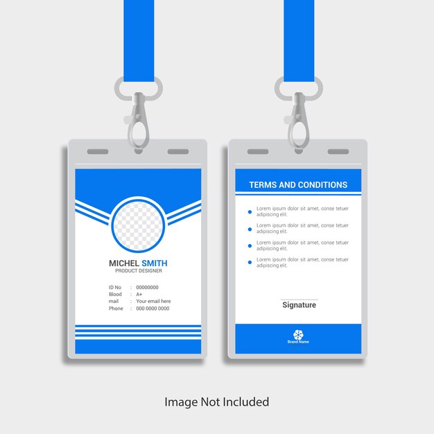 Vector abstract id card template