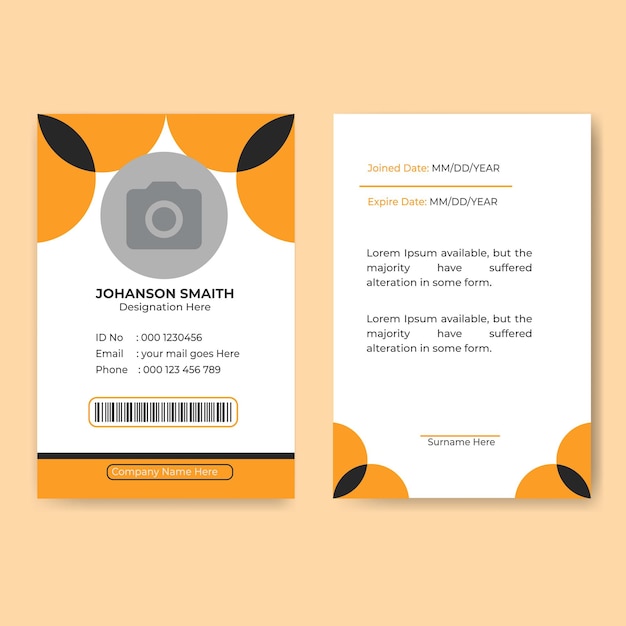 Vector abstract id cards template with image