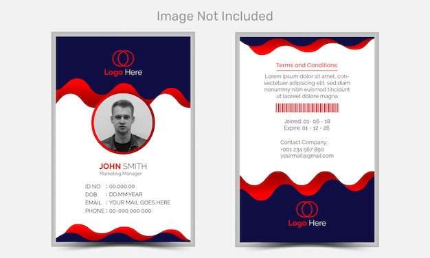 Vector vector abstract id cards template with photo