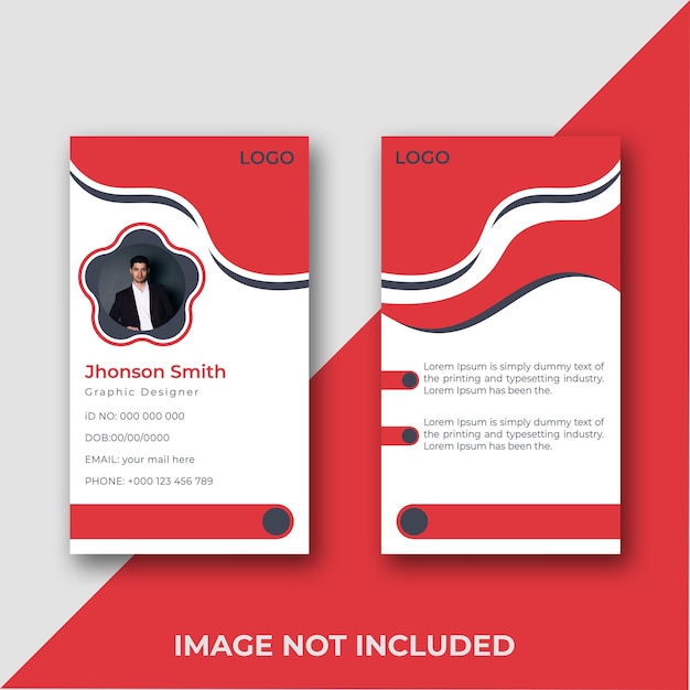 Vector abstract ID-kaart badge ontwerp sjabloon