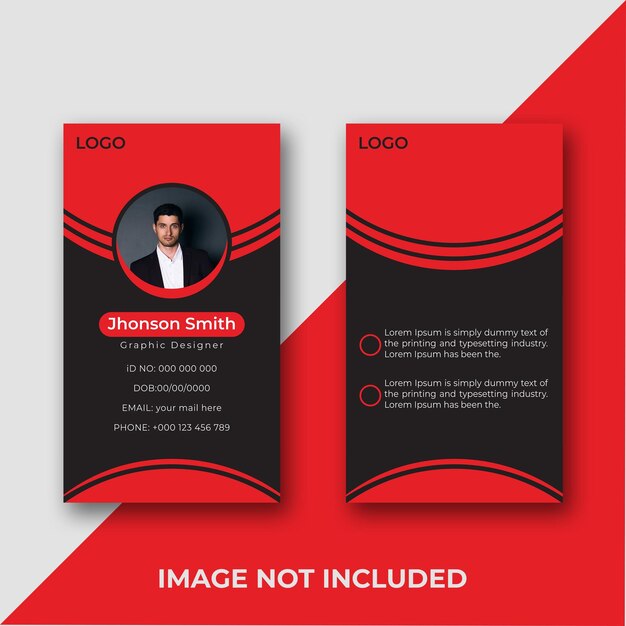 Vector abstract ID-kaart badge ontwerp sjabloon