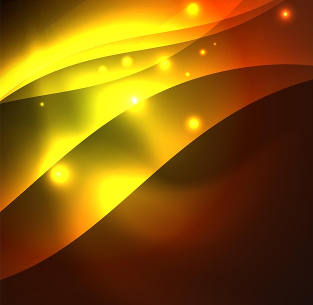 Vector abstract illuminated neon waves