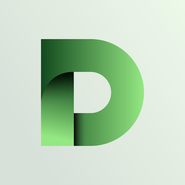 Vector abstract letter D groen logo ontwerpconcept.