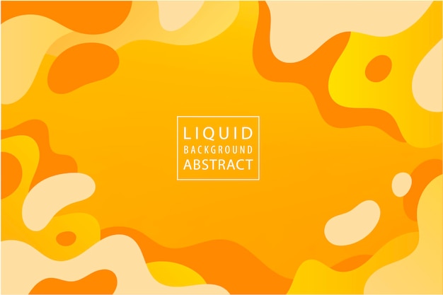 Vector abstract liquid dynamic background banner design Orange yellow elements shapes