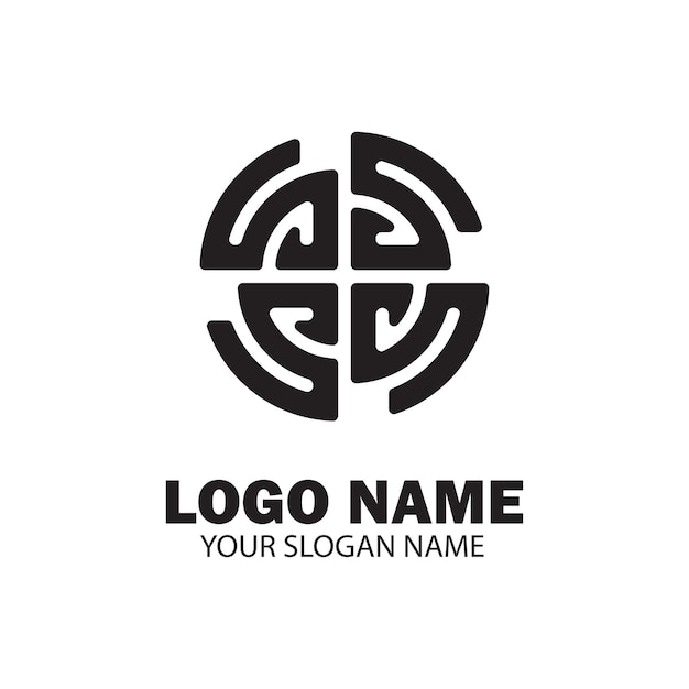 Векторный абстрактный шаблон логотипа в модном линейном стиле