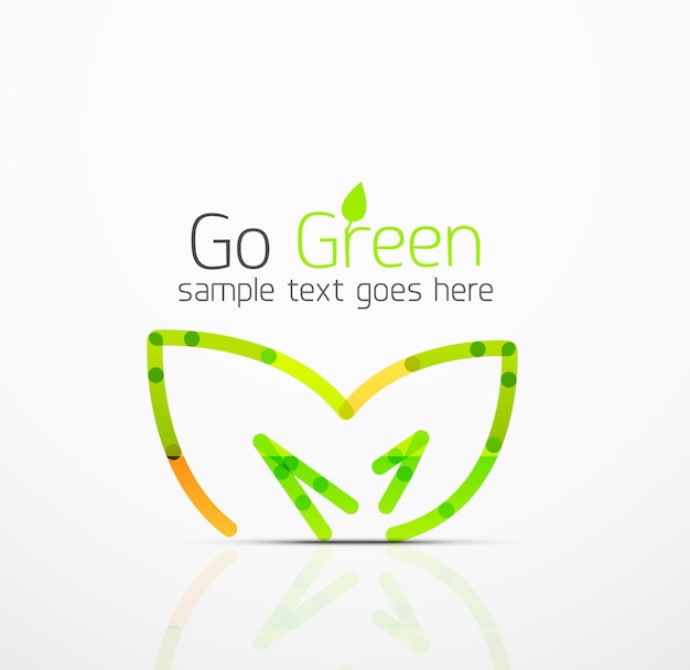 Векторная абстрактная идея логотипа эко лист природа растение зеленая концепция бизнес значок