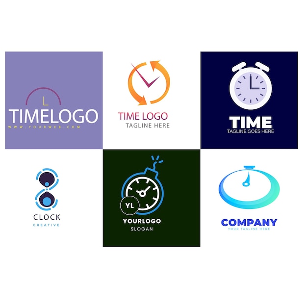Vector abstract logo idea time concept or clock business icon Creative logotype design template
