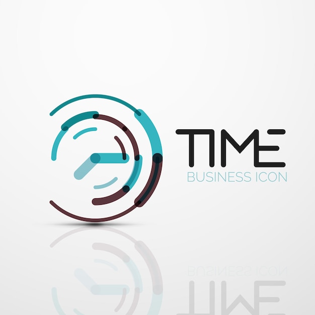 Vector abstract logo idea time concept or clock business icon creative logotype design template