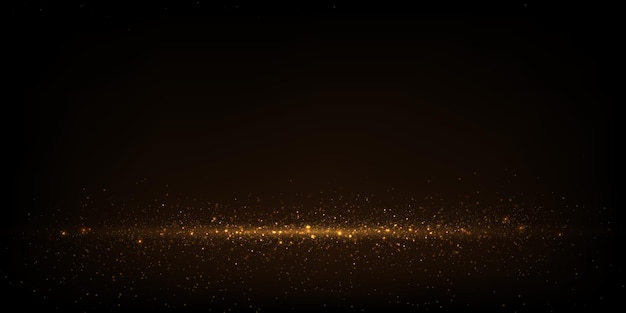 Vector vector abstract luxury background with golden glitter dust on black