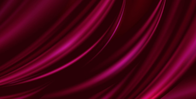 Vector abstract luxury marsala red background cloth. Silk texture, liquid wave, wavy folds elegant wallpaper. Realistic illustration satin velvet material for banner, design