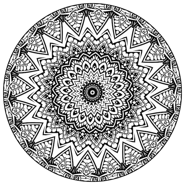 Vector abstract mandala pattern. Art on the wall. Coloring book Lace pattern The tattoo.