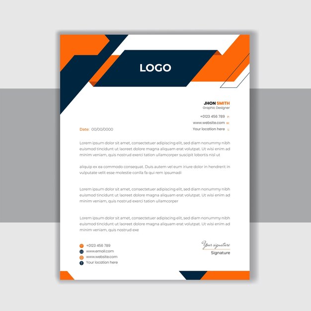 vector abstract minimal letterhead design template