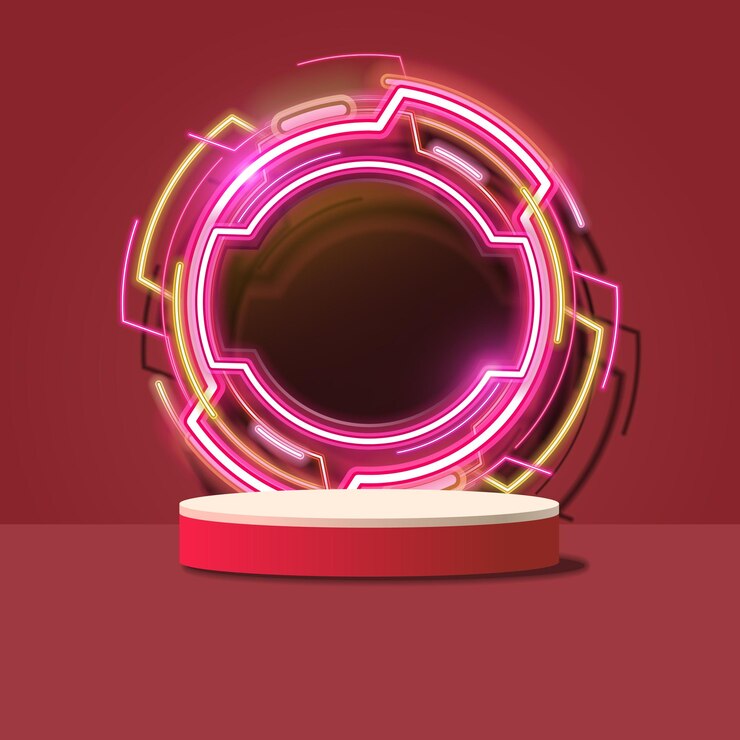Vector vector abstract podium technology product display neon tech modern game gaming light