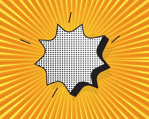 vector abstract pop art halftone comic starburst on background