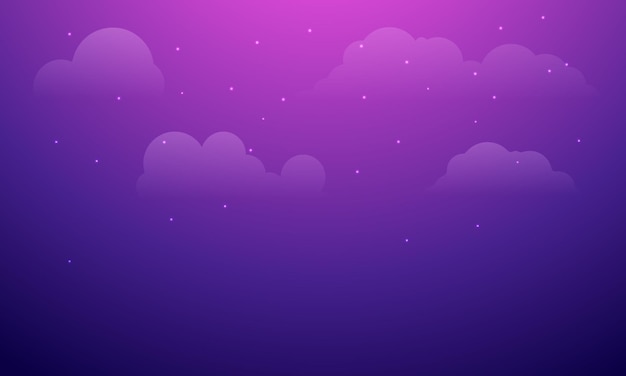 Vector abstract purple cloudy and star background vector