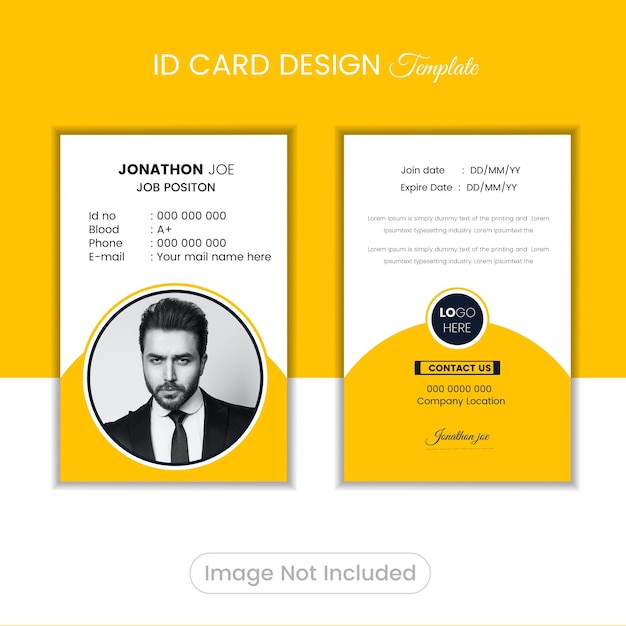 Vector abstract real estate id cards template with picture