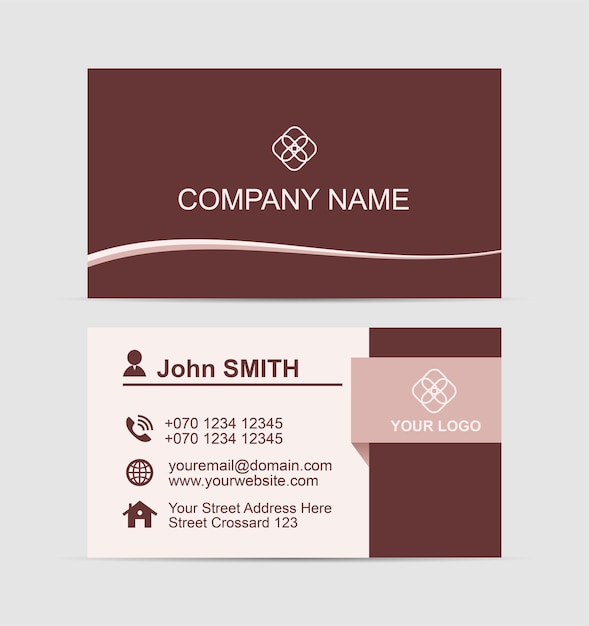 Vector abstract red business card template