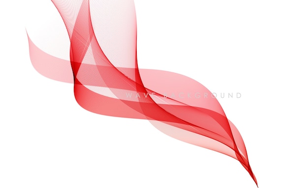 Vector abstract red colorful flowing wave lines isolated on white background