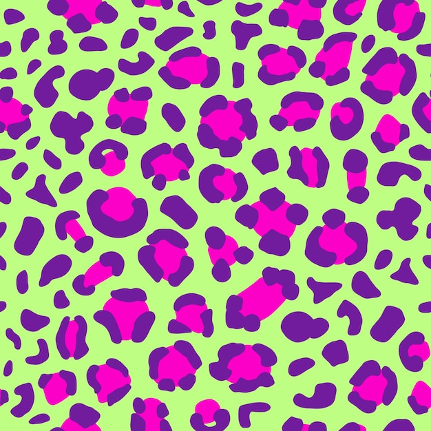 Vector abstract seamless animalistic leopard pattern green purple scrapbook digital paper print