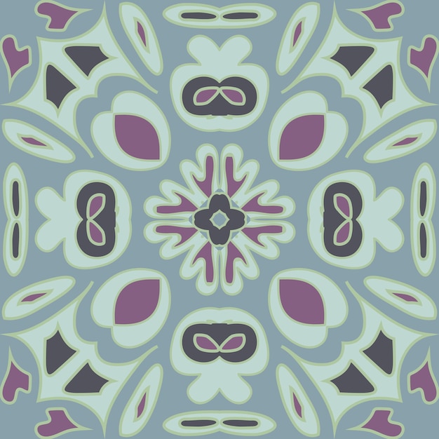 Векторный абстрактный бесшовный лоскутный узор с геометрическими и цветочными орнаментами, стилизованными цветами, точками, снежинками и кружевом