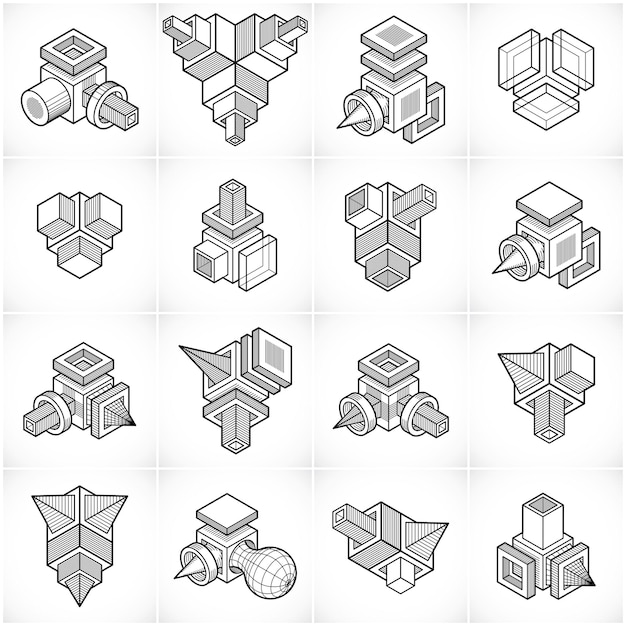 Vector abstract shapes collection.