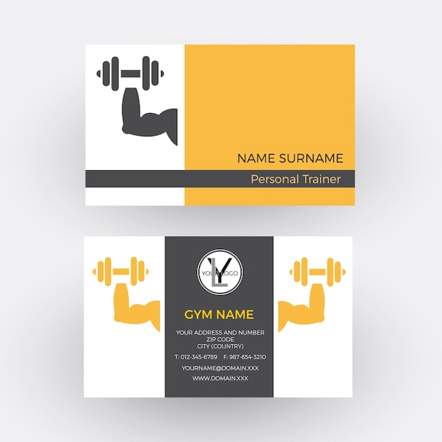 Vector abstract sign personal trainer business card