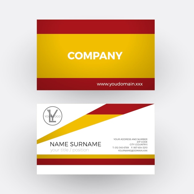 Vector abstract spanish flag Professional business card for Spain