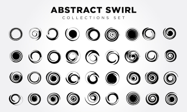 Vector abstract spiral elements set