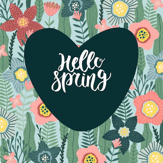 Vector abstract spring background with copy space for text Templates for event invitations greeting cards Flower designs in flat style