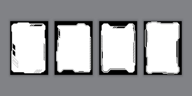 Векторный абстрактный научно-фантастический шаблон кадра для плаката обложки книги или flyerx9xDxA