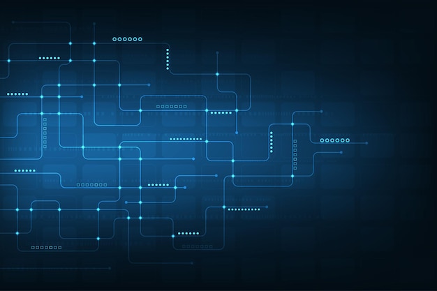 Fondo astratto di tecnologia di vettore. concetto digitale hitech. sfondo blu intoppo.