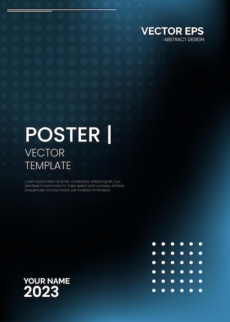 Vector vector abstract template with gradient background text and geometric shapes dark blue