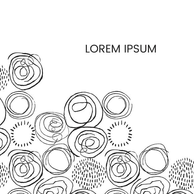vector abstract template with round doodles hand draw frame