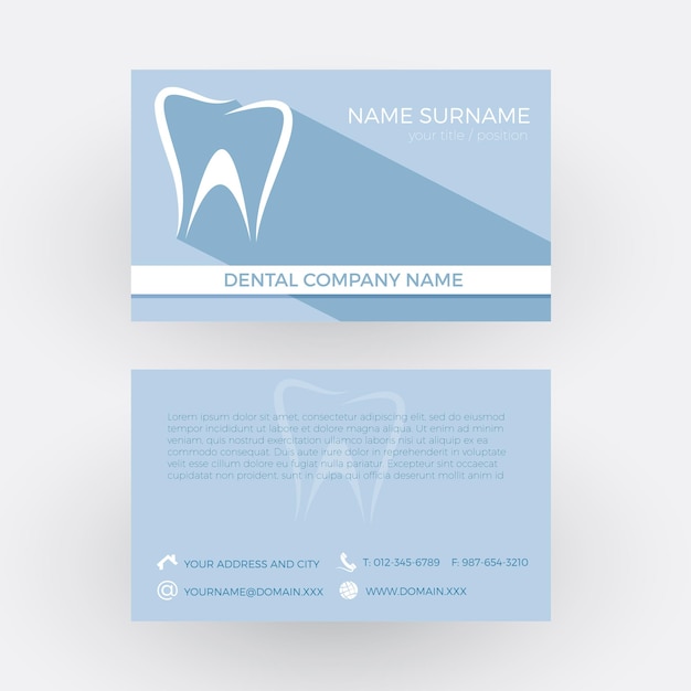 Vector vector abstract tooth concept of dentist business card