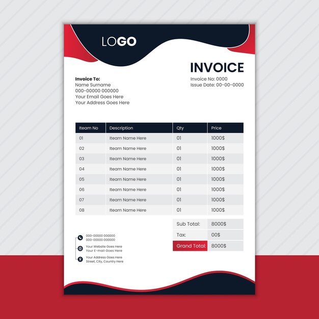 Vector vector abstract trendy invoice template design