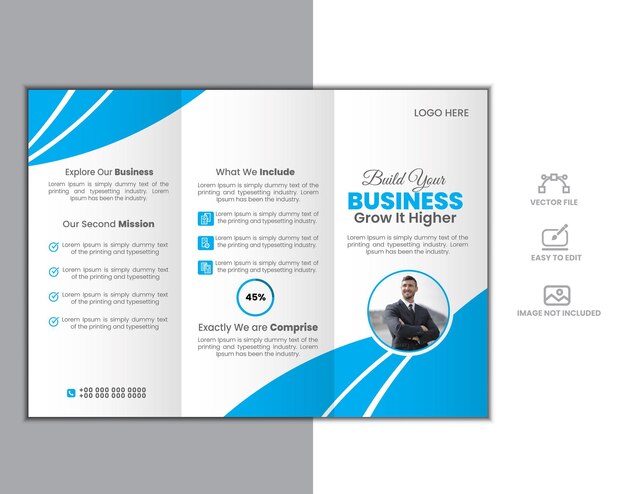 Vector vector abstract trifold creative brochure design template