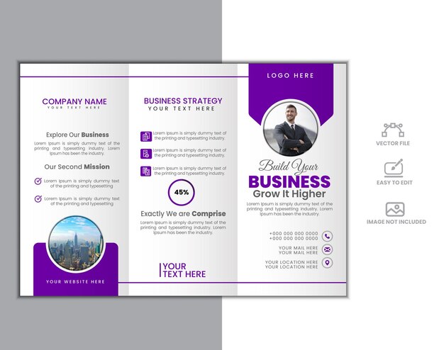 Vector vector abstract trifold creative brochure design template