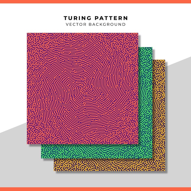 Vector abstract turing diffusion pattern illustration background pack