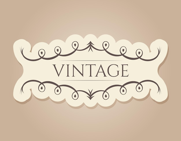 Vector abstract vintage frame with text An isolated banner in the old Victorian style