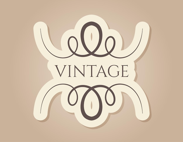 Vector abstract vintage frame with text An isolated banner in the old Victorian style