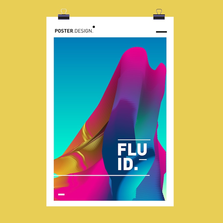 Vector vector abstract vloeibare wave poster ontwerp sjabloon