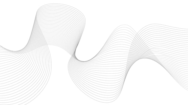 Vector abstract wavy white monochrome background