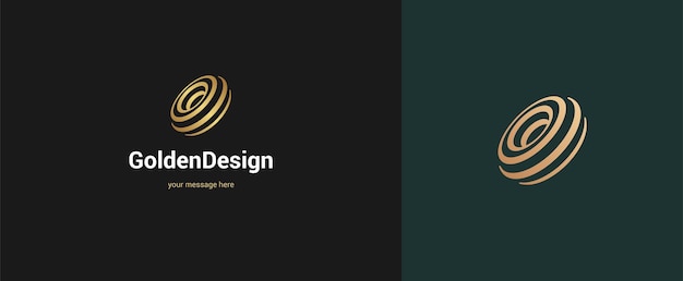 Vector abstract wire torus logo emblem design elegant modern minimal style vector illustration