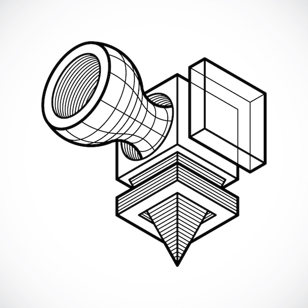Vector abstracte 3d geometrische vorm, veelhoekige figuur.