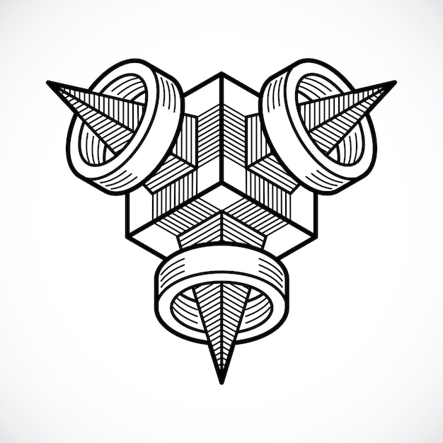 Vector abstracte 3d geometrische vorm, veelhoekige figuur.