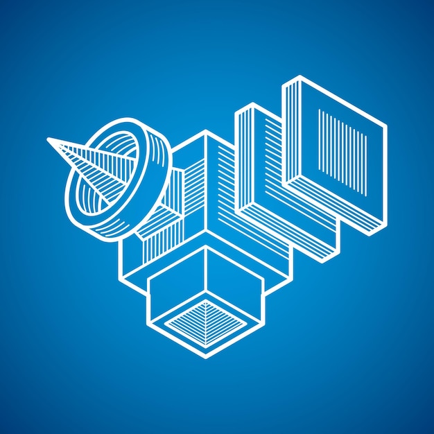 Vector abstracte 3d geometrische vorm, veelhoekige figuur.