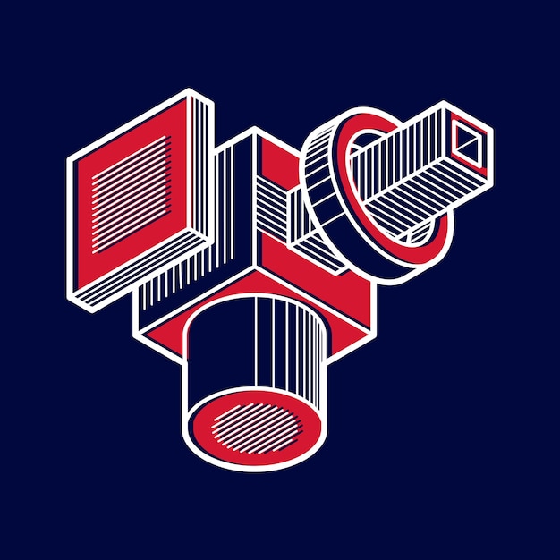 Vector abstracte 3d geometrische vorm, veelhoekige figuur.