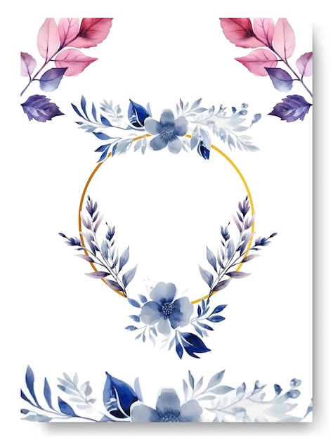 Vector abstracte boho bruiloft uitnodiging sjabloon op een blauwe gardenia achtergrond vector