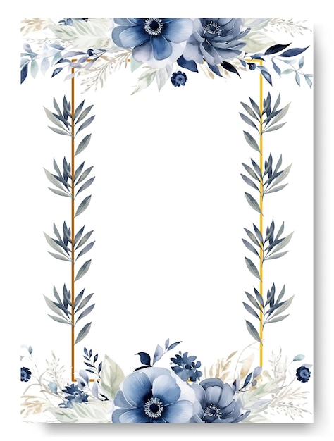 Vector abstracte boho bruiloft uitnodiging sjabloon op een blauwe gardenia achtergrond vector
