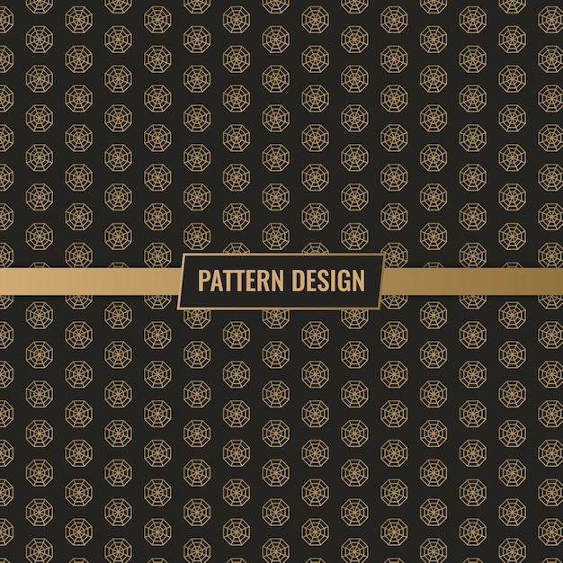 Vector abstracte geometrische naadloze gouden patroon zwarte achtergrond